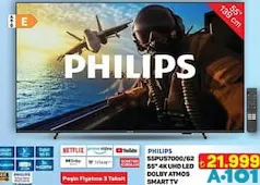 PHİLİPS 55PUS7000 55 İNÇ 4K UHD DOLBY ATMOS SMART TV AKILLI TELEVİZYON PHİLİPS 55PUS7000 55 İNÇ 4K UHD DOLBY ATMOS SMART TV AKILLI TELEVİZYON